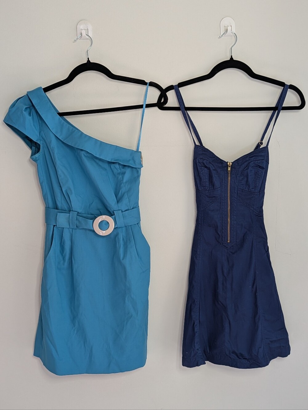French Connection Blue Dress Bundle Size 0 - Pockets, Belted, Fit and Flare